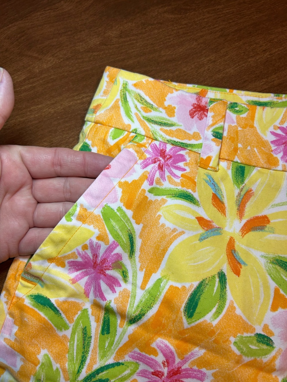 crown & ivy Yellow, Pink & Green Floral Scallop-Hem Skort - Picture 5 of 8
